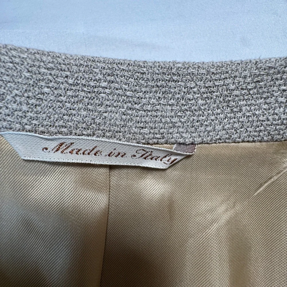 Canali Proposta Mens Blazer Sport Coat Jacket Beige Silk Wool Blend 54L Italy 46